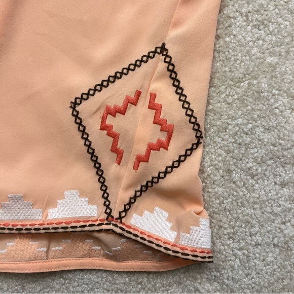 Ariat Shirt Womens Large Orange Embroidered Thick Stitch Western Aztec Tunic - Picture 10 of 11